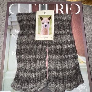 Island Alpaca Gray Knit Leg Warmers